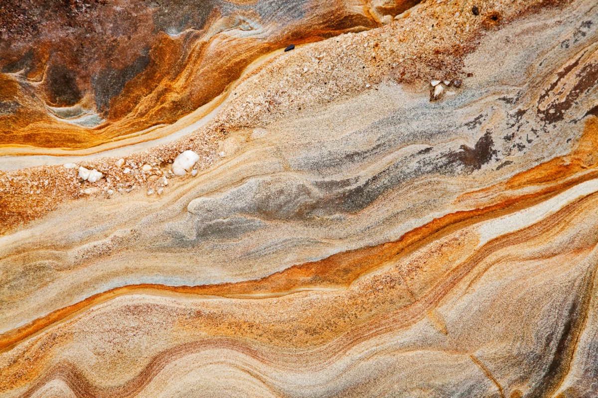Layered sedimentary rock
