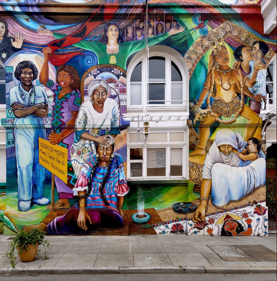 MaestraPeace mural exterior of The Women's Building